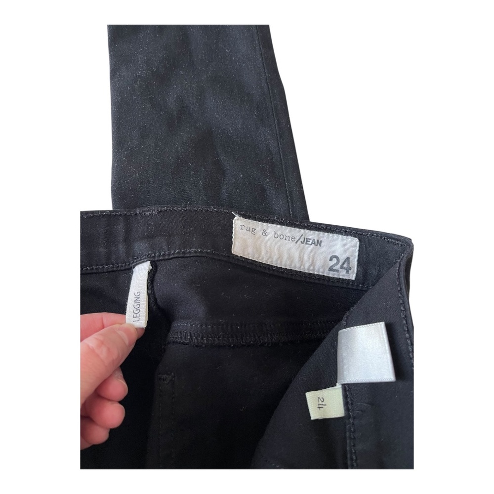 Rag & bone the legging in coated black Shimmer Stretch Jegging Women’s Size 24 - Picture 8 of 12
